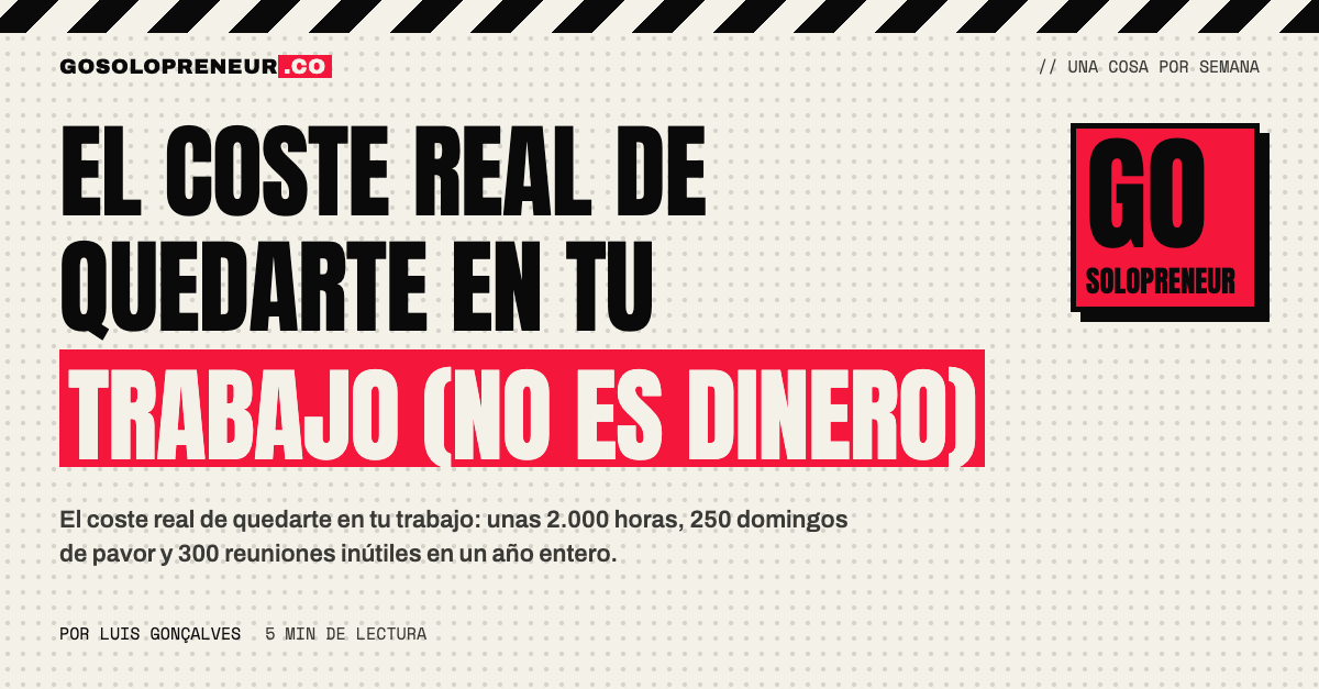 El coste real de quedarte en tu trabajo: horas de vida, no dinero
