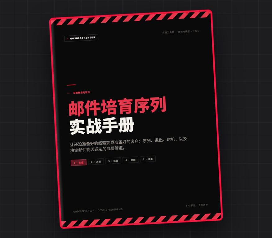 邮件培育序列实战手册(The Email Nurture Playbook)，免费指南封面