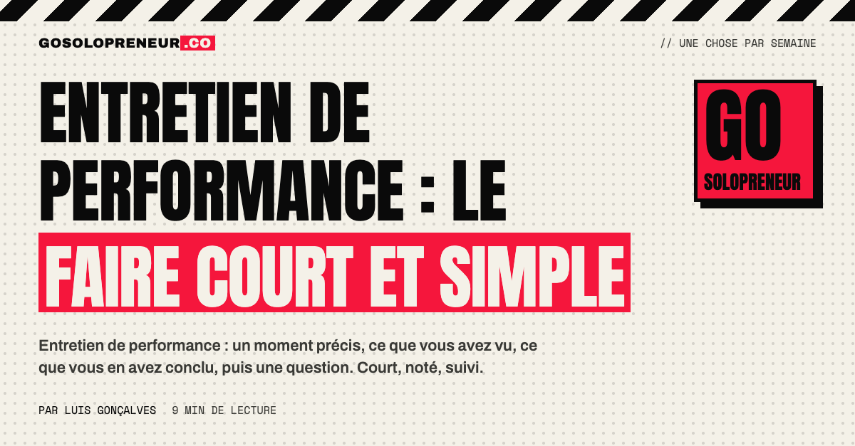 Un entretien de performance court et simple entre un solopreneur et la personne avec qui il travaille