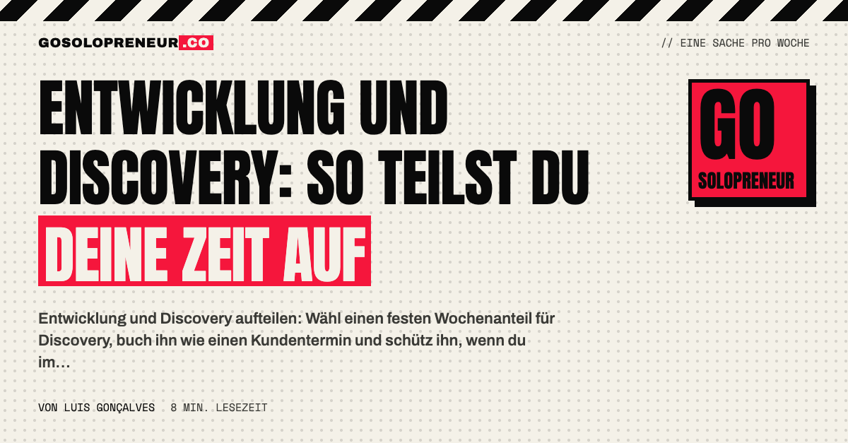 Wochenkalender mit einem geschützten Discovery-Block: Entwicklung und Discovery aufteilen