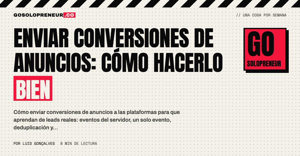 Un servidor enviando una conversión real de vuelta a una plataforma de anuncios