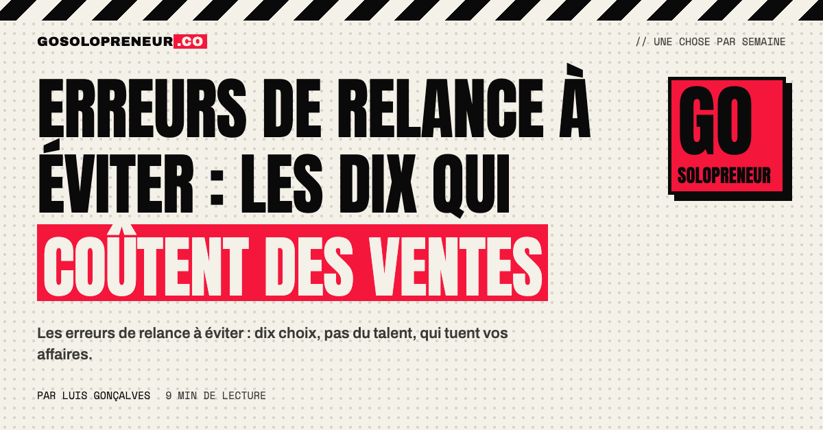 Les dix erreurs de relance à éviter, classées en quatre causes racines
