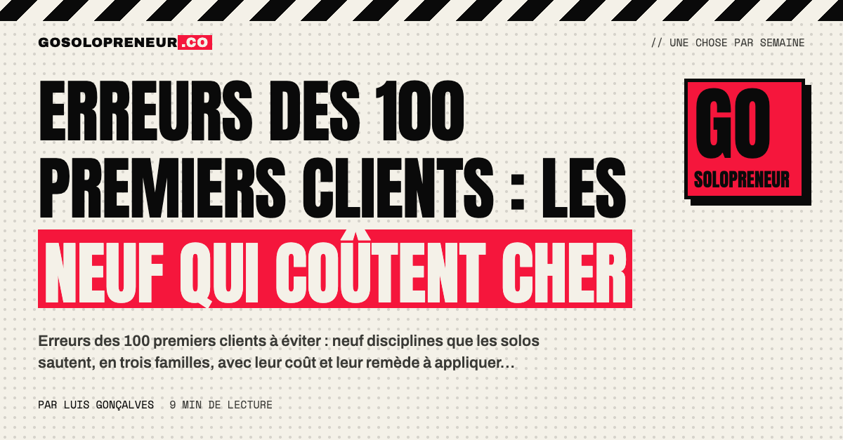 Liste des neuf erreurs des 100 premiers clients à corriger
