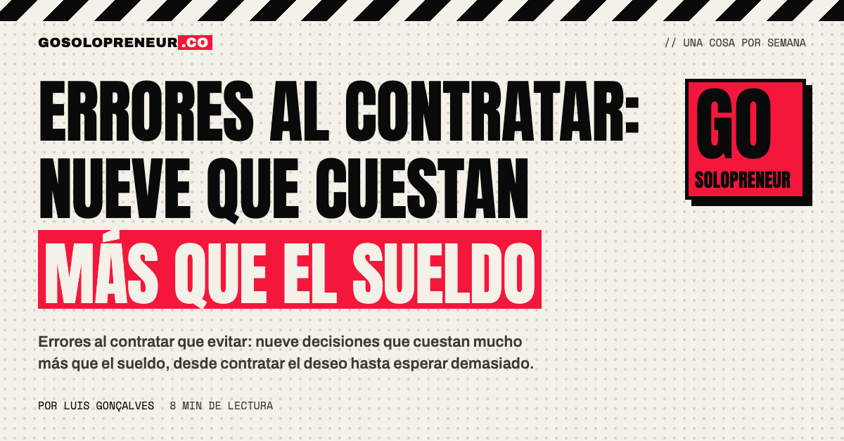 Lista de errores al contratar al primer empleado sobre un cuaderno