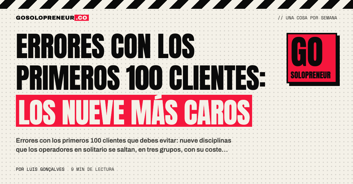 Errores con los primeros 100 clientes: una lista de nueve disciplinas marcada con un bolígrafo