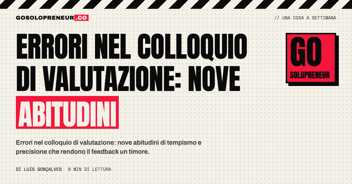 Una lista di nove errori spuntata a penna accanto a un calendario settimanale