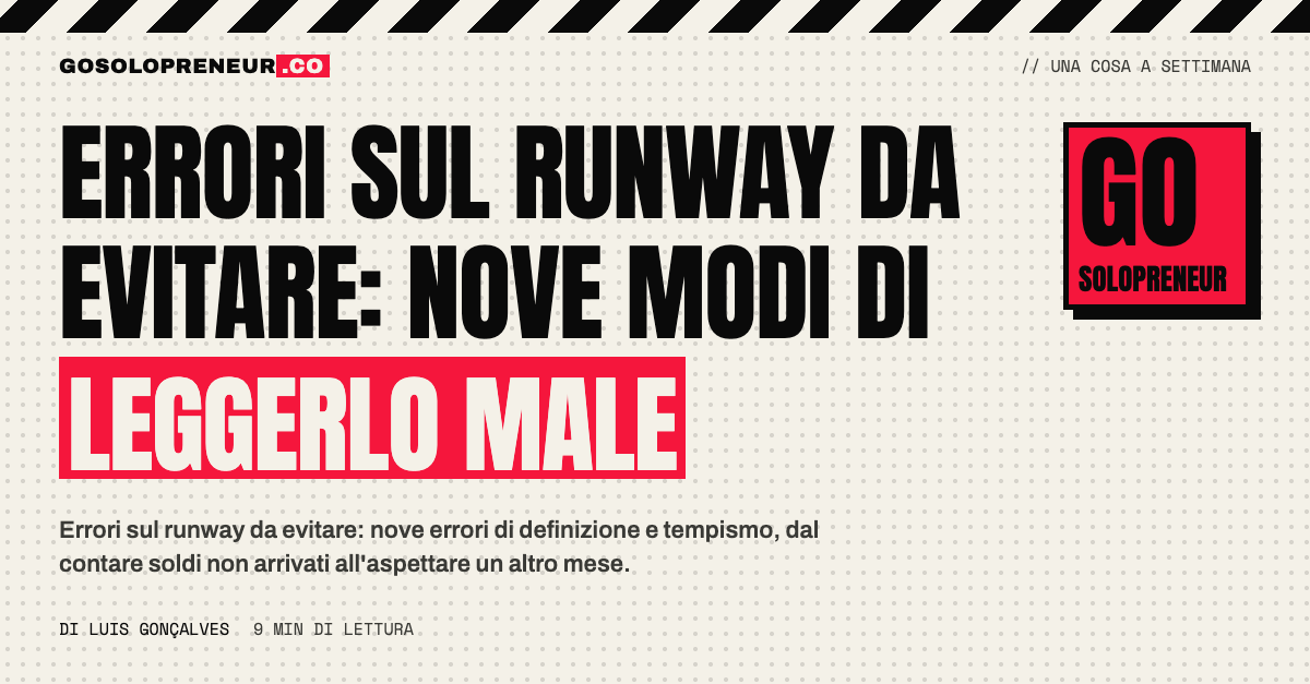 Errori sul runway da evitare: nove modi di leggerlo male