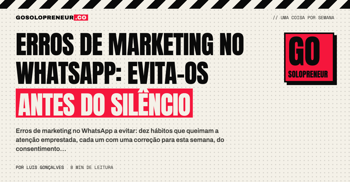 Pessoa a rever erros de marketing no WhatsApp numa lista de verificação