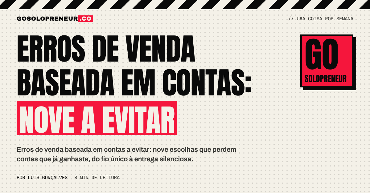 Erros de venda baseada em contas: nove a evitar