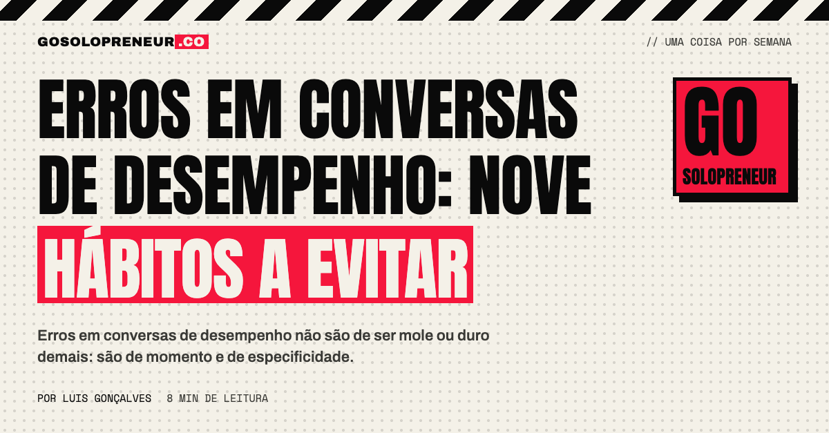 Lista dos nove erros em conversas de desempenho