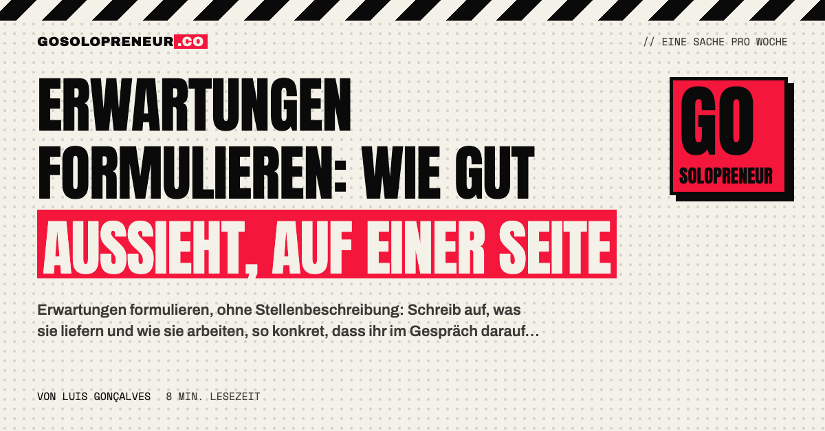 Erwartungen formulieren: eine Seite, die zeigt, wie gut aussieht, statt einer Stellenbeschreibung