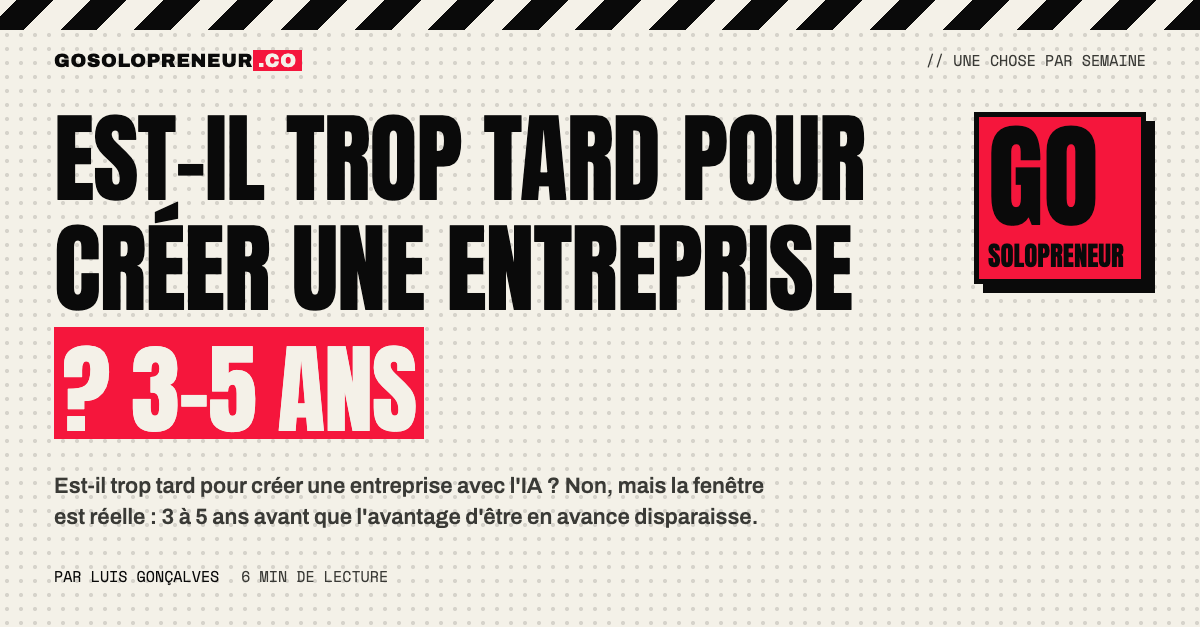 Est-il trop tard pour créer une entreprise ? Un sablier symbolise la fenêtre de 3 à 5 ans