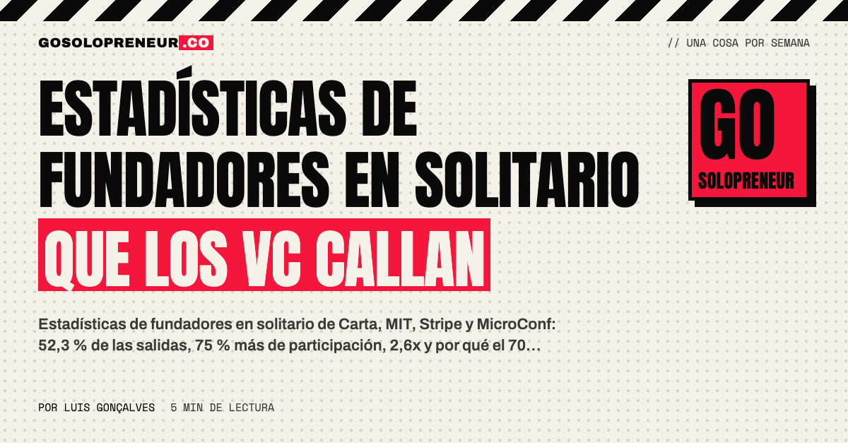 Estadísticas de fundadores en solitario: los números que los VC no comparten