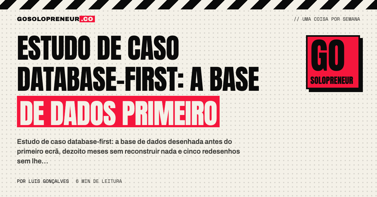 Estudo de caso database-first: a base de dados primeiro