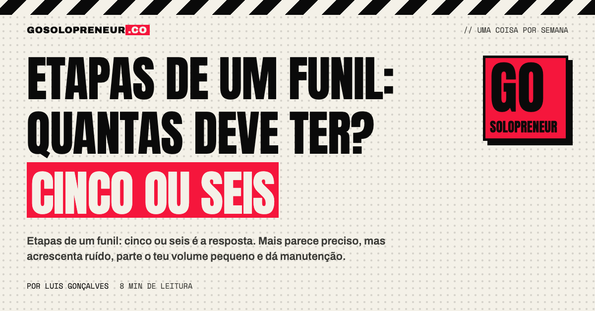 Funil com cinco ou seis etapas, cada uma um estado que a pessoa atinge
