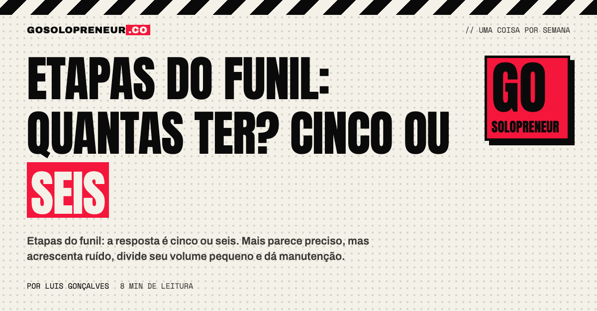 Etapas do funil: cinco ou seis estados em sequência