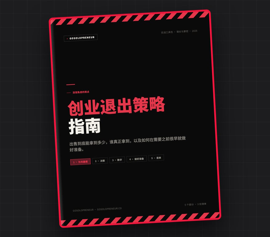 创业退出策略指南:The Exit Playbook，免费指南封面