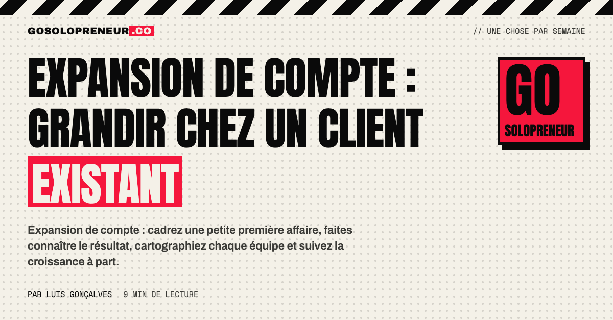 Expansion de compte : un solopreneur développe ses ventes dans une entreprise cliente