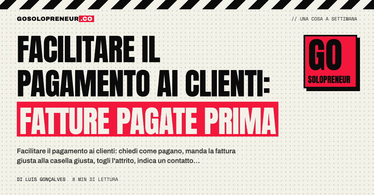 Facilitare il pagamento ai clienti con una fattura chiara e un riferimento ben visibile