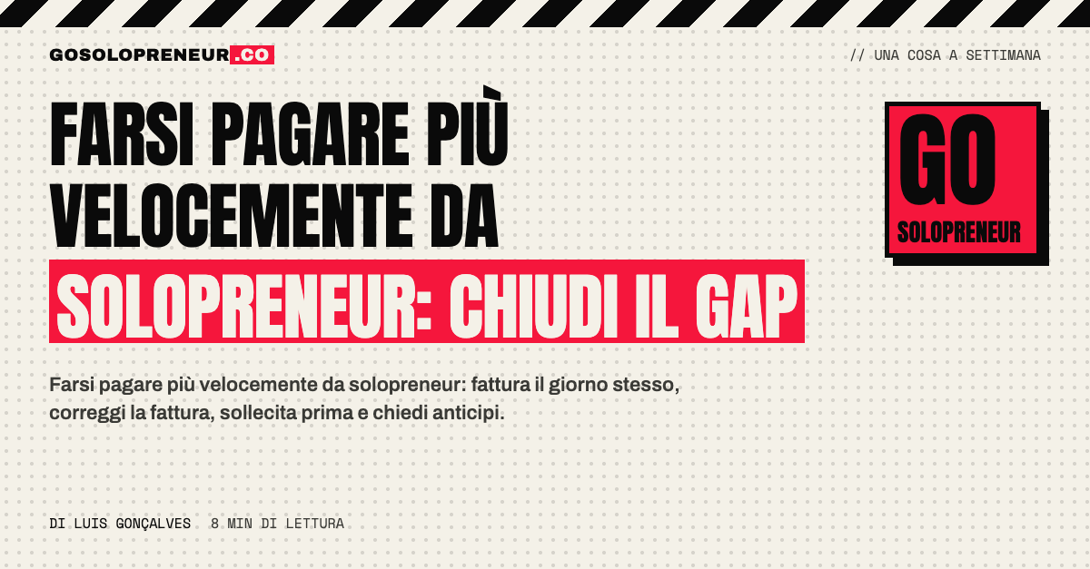 Solopreneur che controlla le fatture da incassare per farsi pagare più velocemente