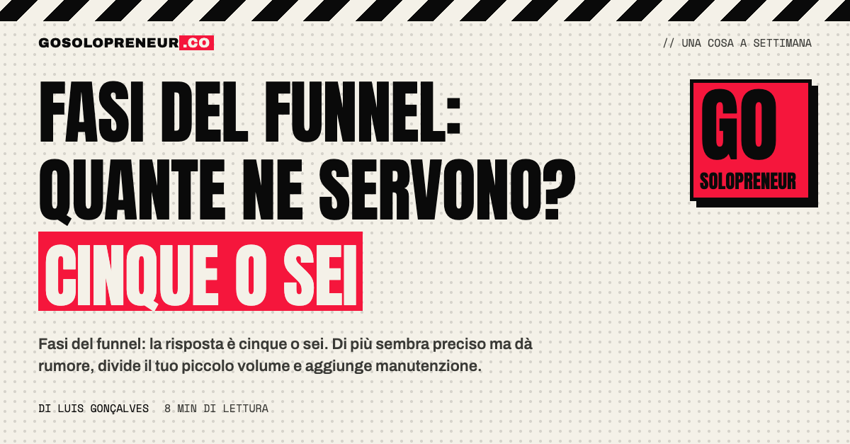 Cinque o sei fasi del funnel scritte come stati su un foglio, dall'arrivo al pagamento
