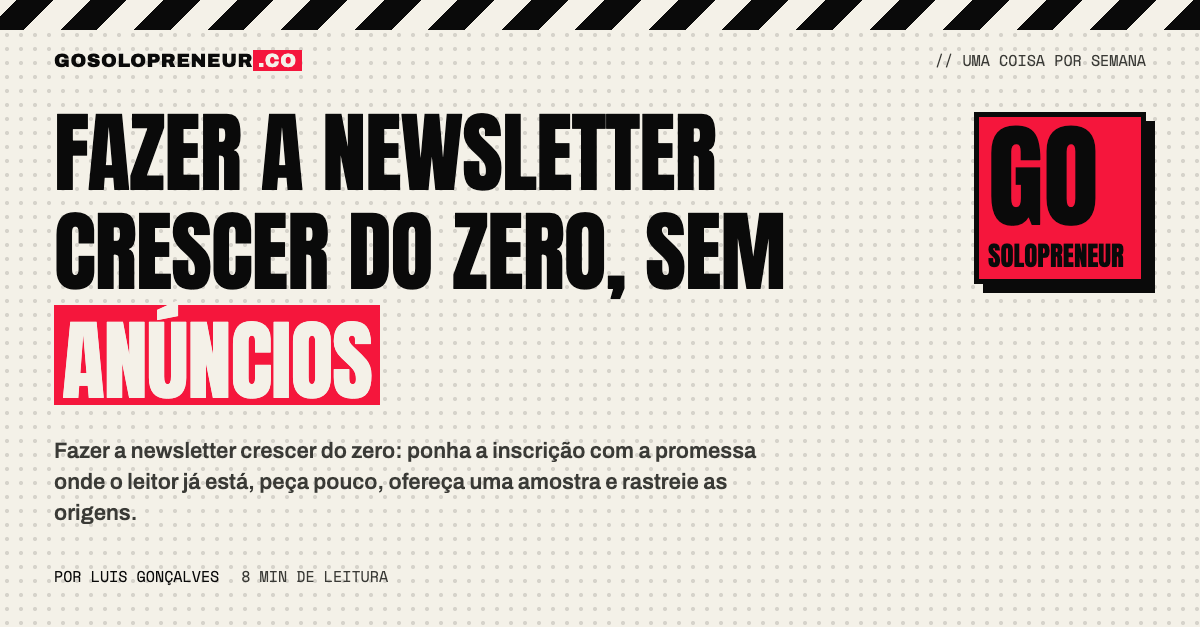 Formulário de inscrição ao fim de um artigo para fazer a newsletter crescer