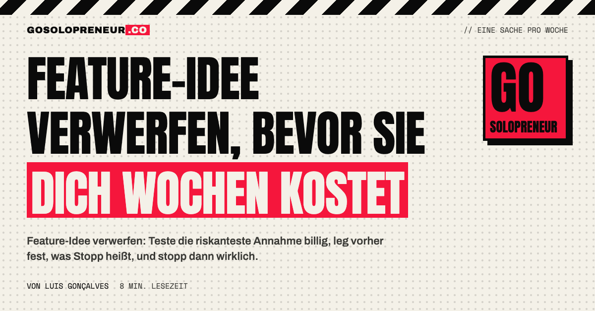 Durchgestrichene Feature-Karte auf einem Notizzettel: Feature-Idee verwerfen