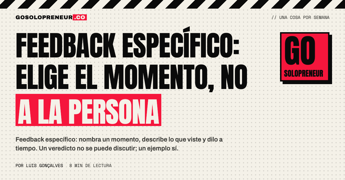 Una nota con un momento concreto de una llamada señalado, ejemplo de feedback específico
