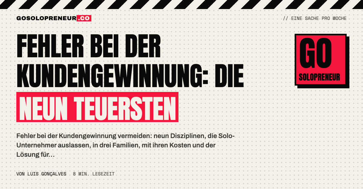 Fehler bei der Kundengewinnung: neun Disziplinen in drei Familien als Übersicht