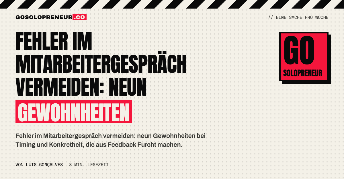 Fehler im Mitarbeitergespräch: neun Gewohnheiten bei Timing und Konkretheit, nach Ursache geordnet