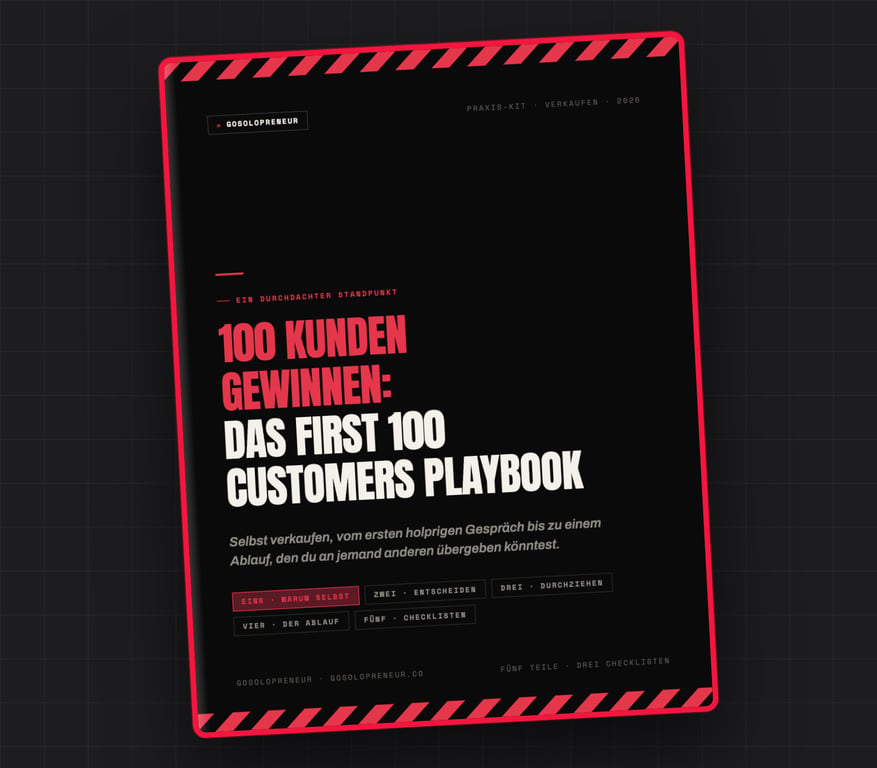 100 Kunden gewinnen: Das First 100 Customers Playbook, Cover des kostenlosen Leitfadens