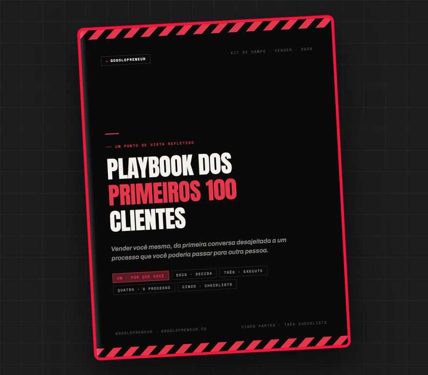 Playbook dos Primeiros 100 Clientes, capa do guia gratuito