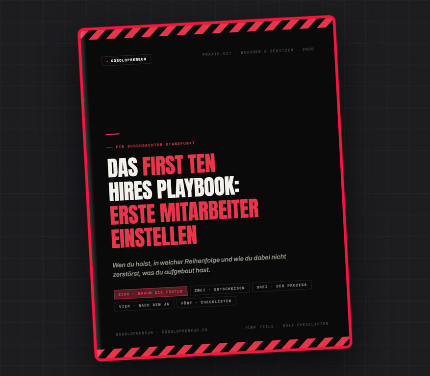 Das First Ten Hires Playbook: erste Mitarbeiter einstellen, Cover des kostenlosen Leitfadens