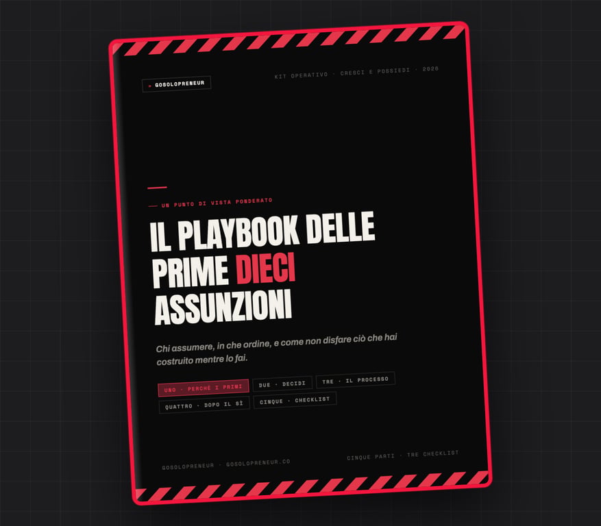 Il Playbook delle prime dieci assunzioni, copertina della guida gratuita