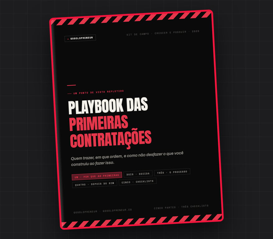 Playbook das Primeiras Contratações, capa do guia gratuito