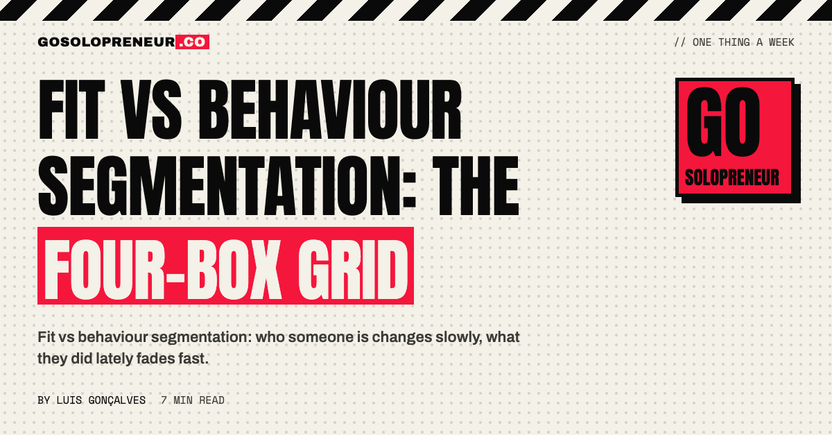 Fit vs Behaviour Segmentation: The Four-Box Grid