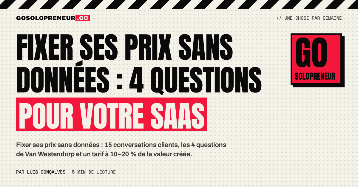 Fixer ses prix sans données : les 4 questions de Van Westendorp pour votre SaaS
