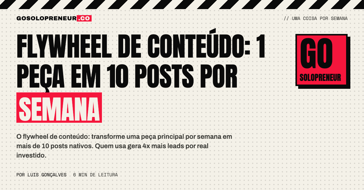 Flywheel de conteúdo: 1 peça em 10 posts por semana