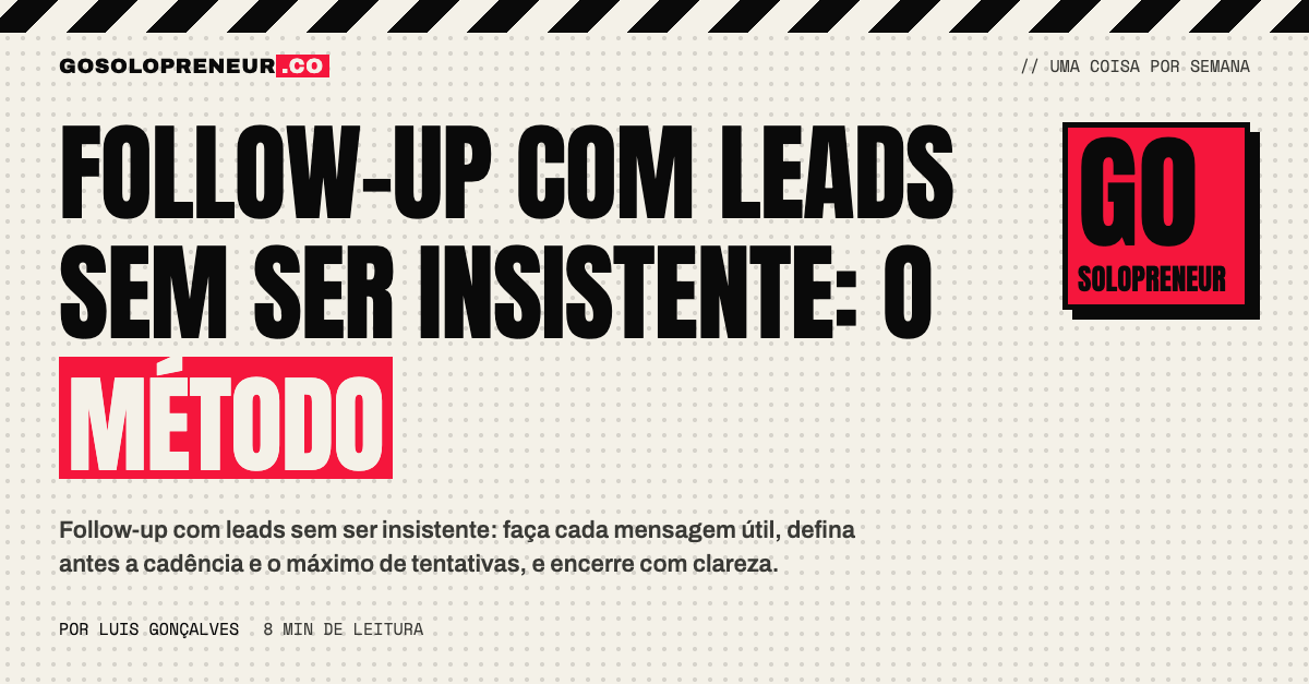 Calendário semanal de follow-up com leads de um EUpreendedor