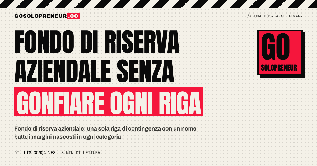 Una riga di contingenza con un nome nel budget, separata dalle altre categorie