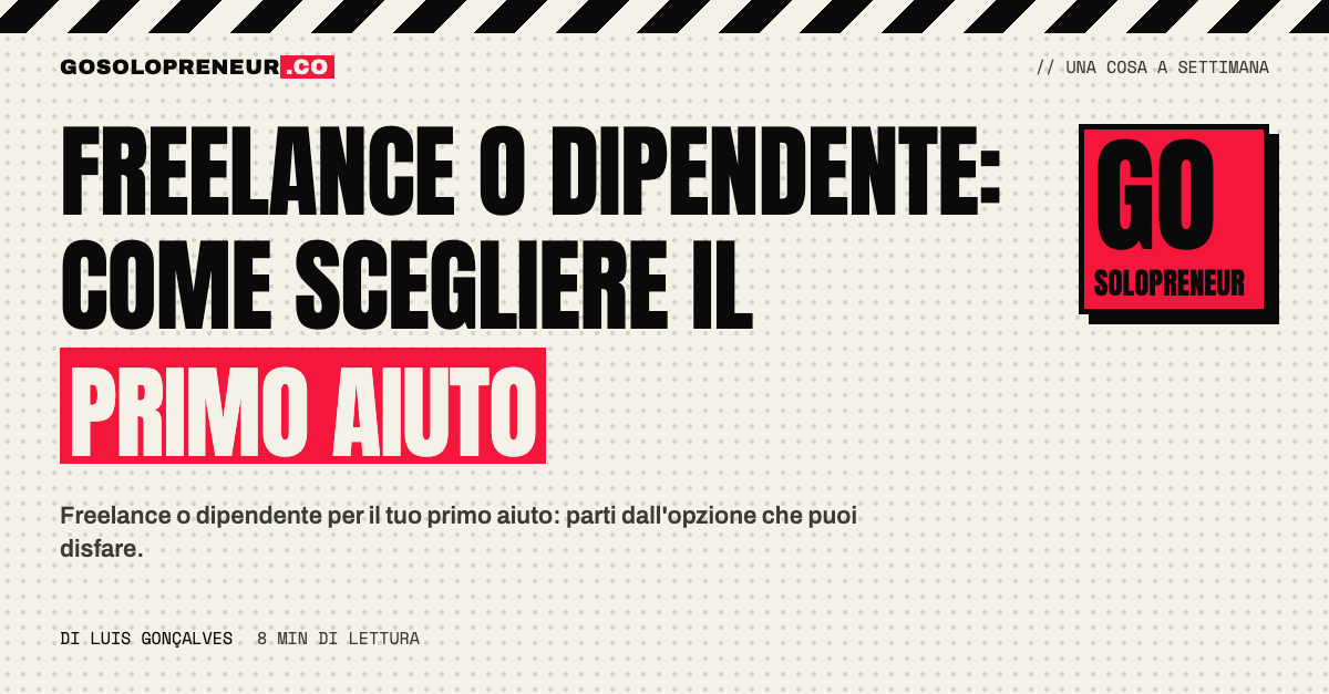 Solopreneur che confronta freelance o dipendente per il primo aiuto