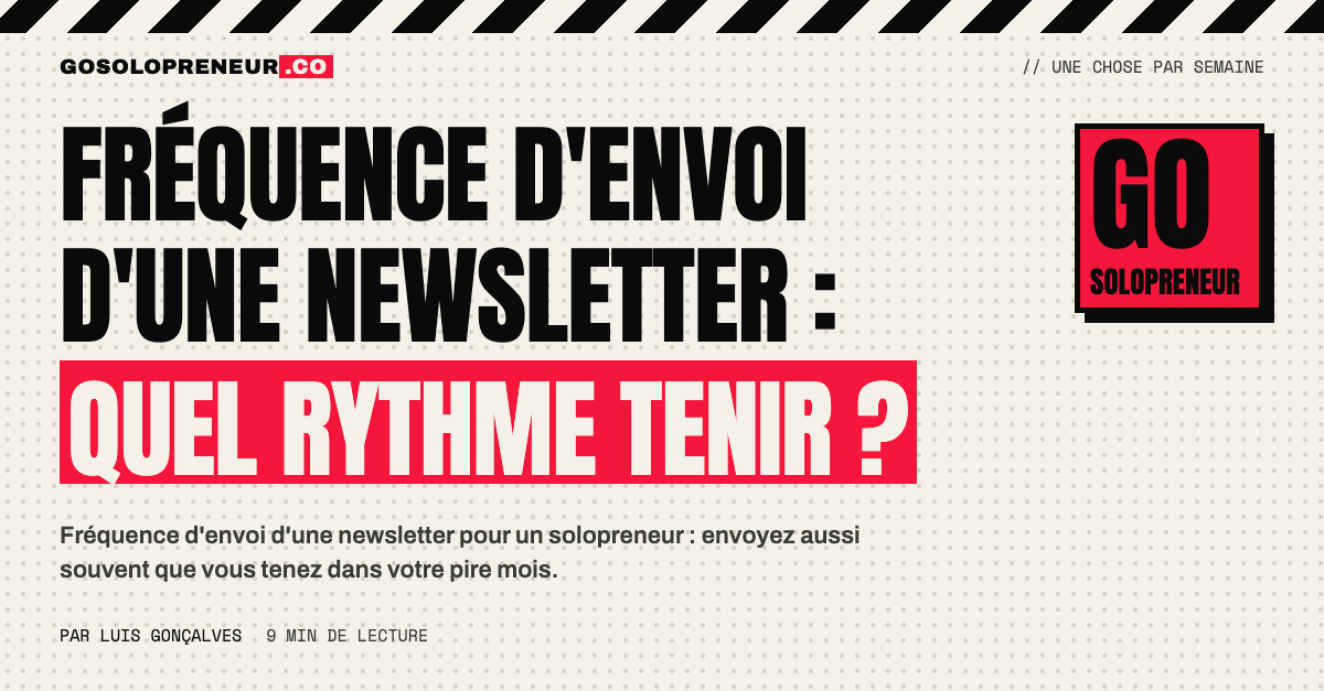 Calendrier montrant la fréquence d'envoi d'une newsletter pour un solopreneur, avec une réserve de numéros d'avance