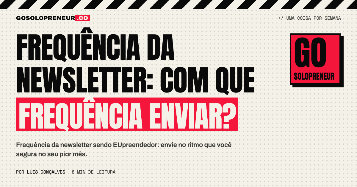 Calendário de envios mostrando a frequência da newsletter