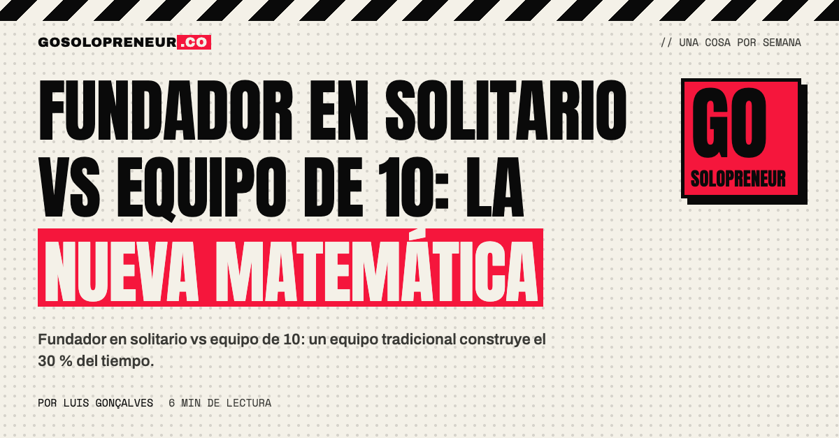 Fundador en solitario vs equipo de 10: la nueva matemática del software