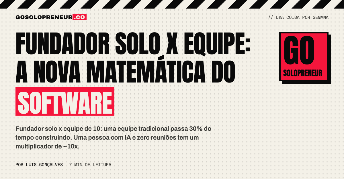 Fundador solo x equipe: a nova matemática do software