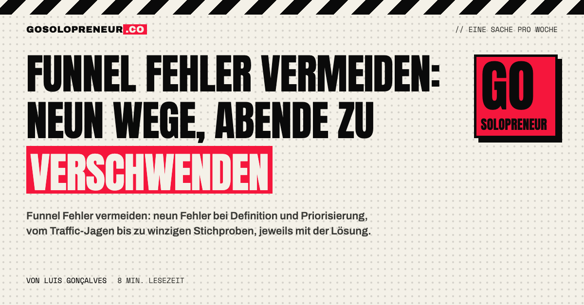Funnel Fehler vermeiden: neun Fehler beim Bauen, Lesen und Handeln