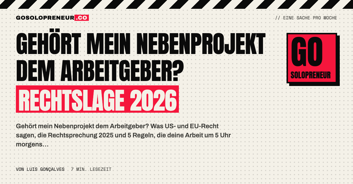 Gehört mein Nebenprojekt dem Arbeitgeber? Die Rechtslage 2026