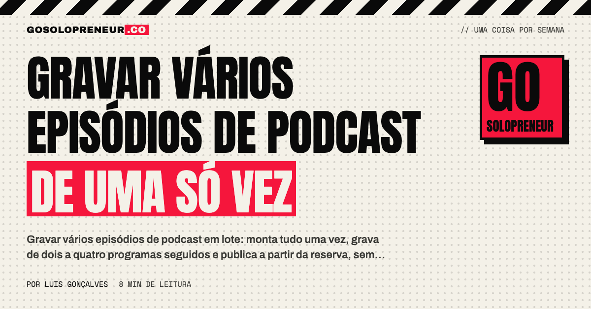 Calendário com uma sessão de gravação em lote marcada e vários episódios de podcast em fila