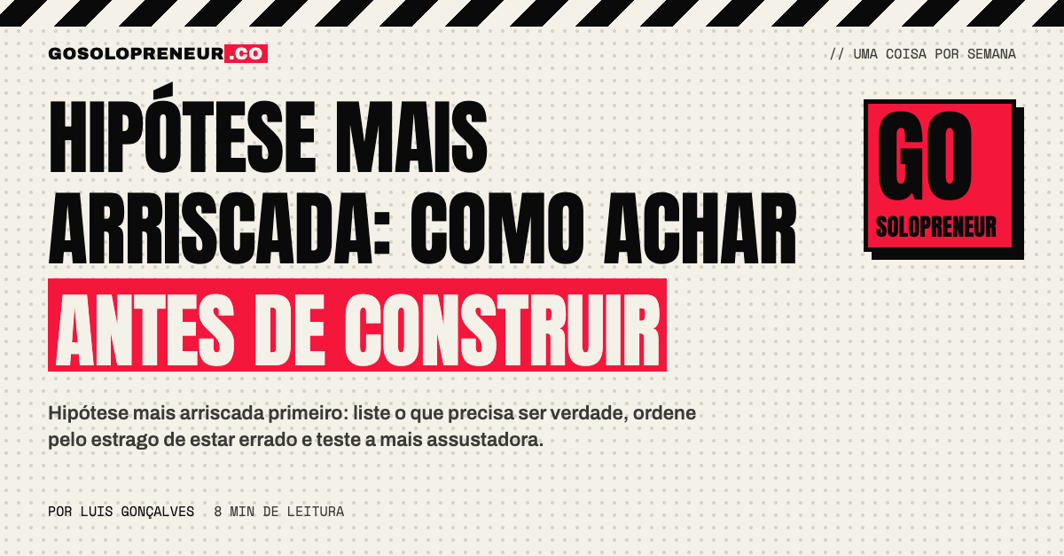 Lista de hipóteses ordenada pelo estrago, com a hipótese mais arriscada no topo