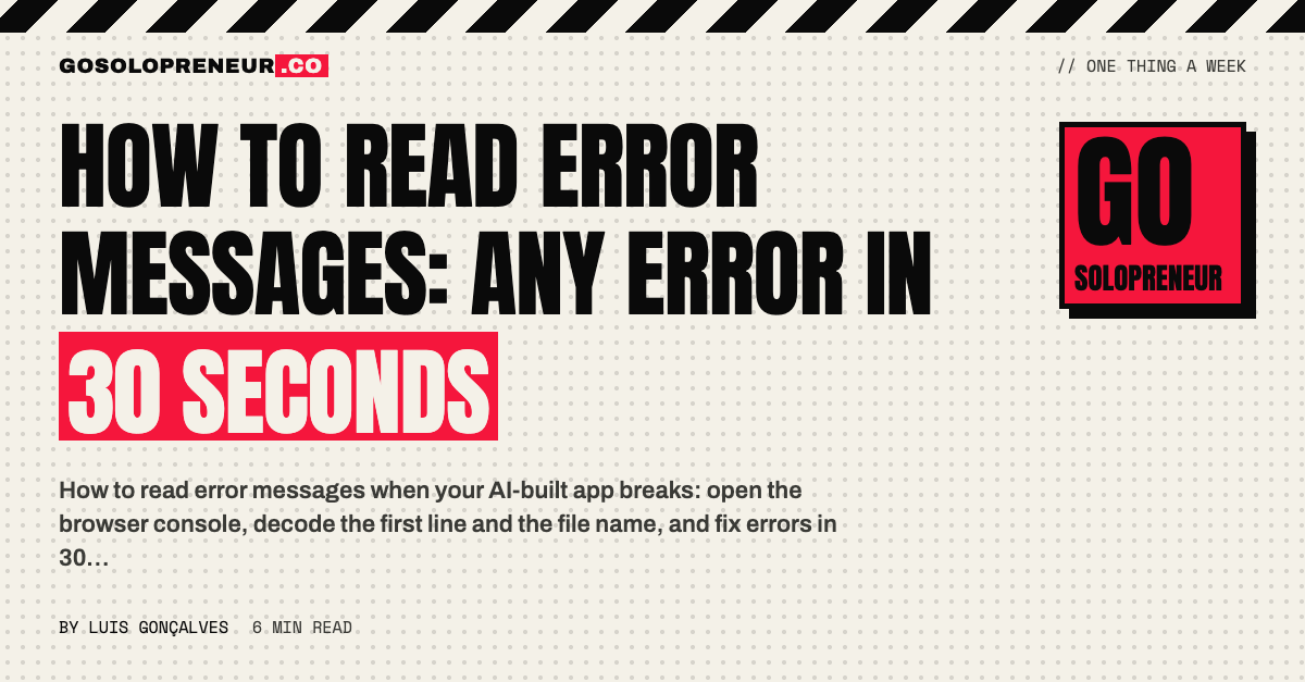 How to Read Error Messages: Any Error in 30 Seconds